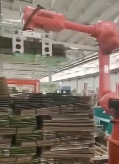 紙箱紙皮碼垛搬運機器人應用案例視頻